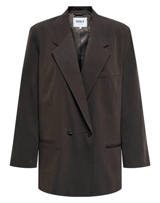 OnlAlden Life Oversized Blazer - Mole W. Pinstripe